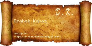 Drabek Kabos névjegykártya
